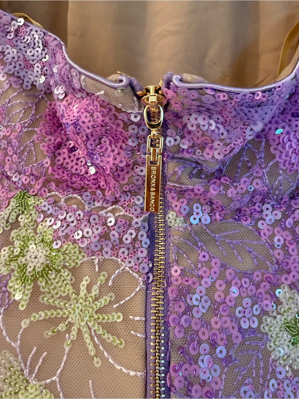 NWOT BRONX AND BANCO Deirdre Lilac Multi Lavender Floral Halter Mini Dress - Picture 8 of 13